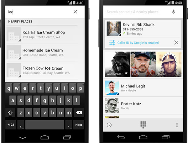 Le novità introdotte da Google nell'applicazione Telefono di Android 4.4 KitKat