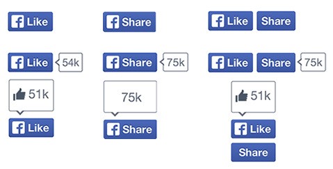 Nuovi pulsanti di Facebook