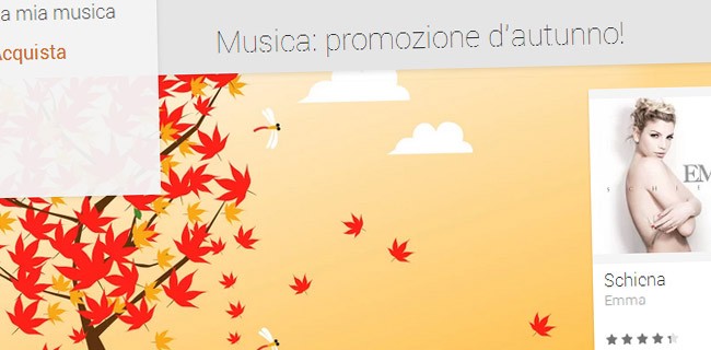 Google Play: sconti d'autunno su app e musica