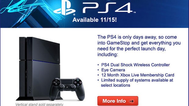 PlayStation 4, svista clamorosa per GameStop: tra gli accessori abbonamento a Xbox Live