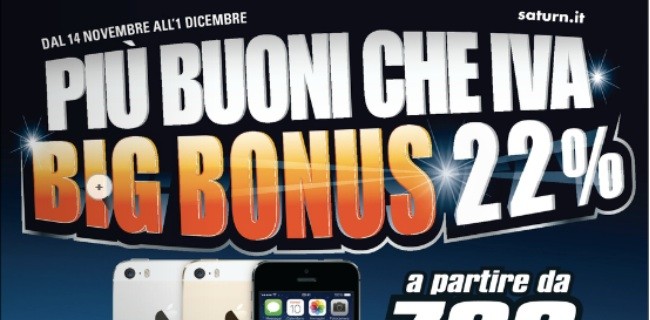 Saturn: Big Bonus del 22% sui prodotti a volantino