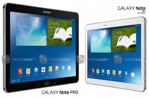 L'atteso Samsung Galaxy Note Pro a sinistra, e il Galaxy Note 101 2014 Edition a destra