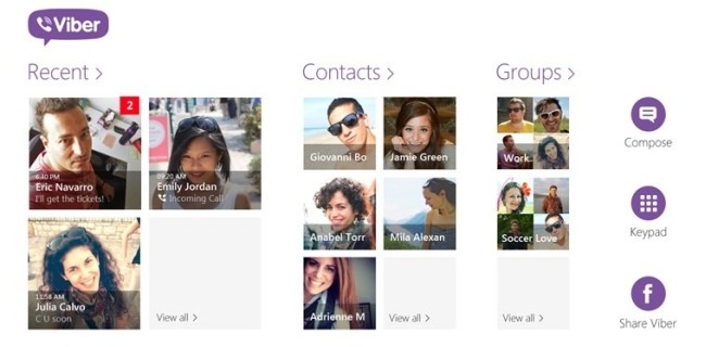 Viber rilascia l'app per Windows 8.1