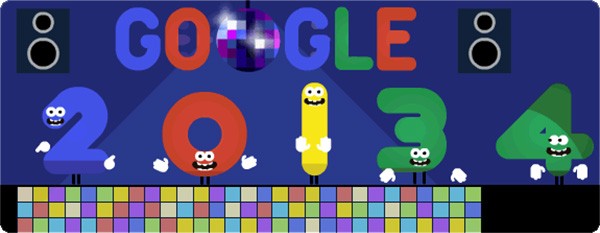Il doodle animato di Google per salutare il 2013 e dare il benvenuto al nuovo anno