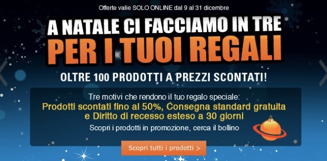 Saturn: solo online tanti sconti per Natale