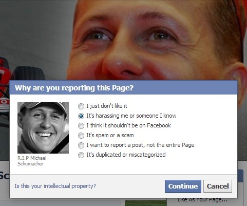 Come segnalare a Facebook la pagina: impossibile accusarla di spam ora, ma di inopportunità sicuramente si