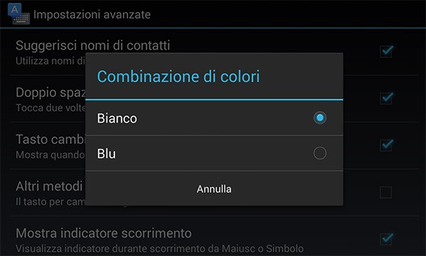 Tastiera Google permette ora di scegliere tra le combinazioni di colori bianco oppure blu