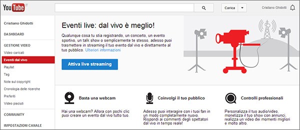 A partire da oggi, YouTube permette a chiunque di effettuare lo streaming live