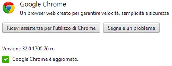 Google ha aggiornato il browser Chrome alla versione 32 (32.0.1700.76 su Windows)