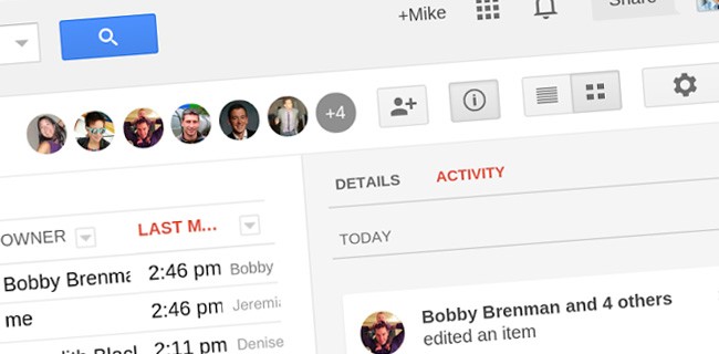 Google Drive introduce l'activity stream