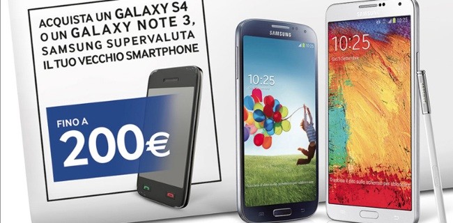 Samsung supervaluta i vecchi cellulari sino a 200€