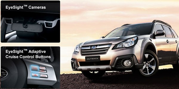 La doppia videocamera e i controlli della tecnologia EyeSight integrata sulle vetture Subaru