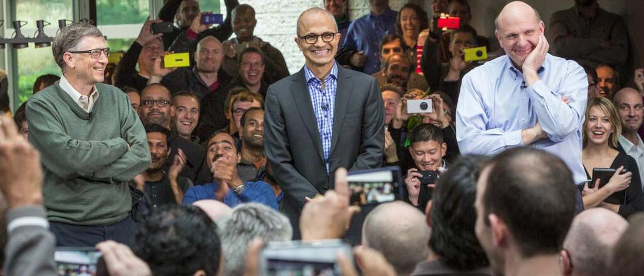 Nadella, Ballmer e Gates insieme a Redmond