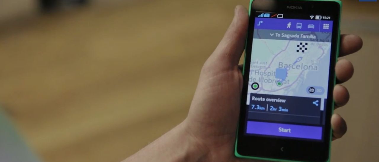 HERE Maps mostra la strada sui Nokia X