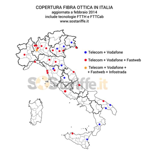 Diffusione della fibra ottica in Italia