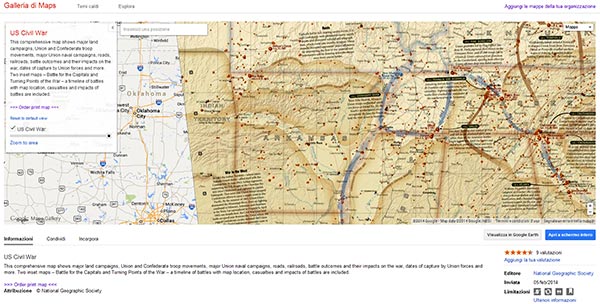 US Civil War su Google Maps Gallery
