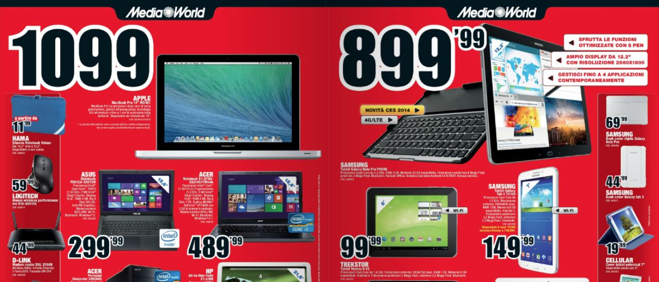 Mediaworld: arriva il Samsung Galaxy Note Pro 12.2