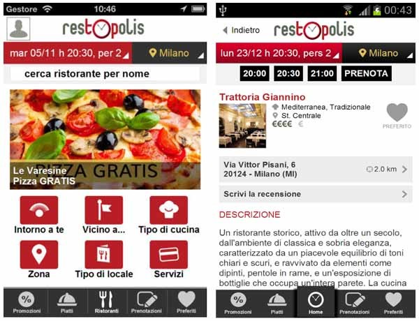 Aspetto e funzionalità dell'applicazione.