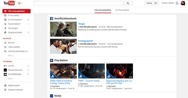 Con i ritocchi apportati al layout di YouTube torna l'allineamento centrato dei contenuti nella pagina