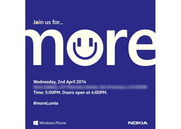 Nokia, la locandina dell'evento in programma per il 2 aprile. Arrivano nuovi Lumia