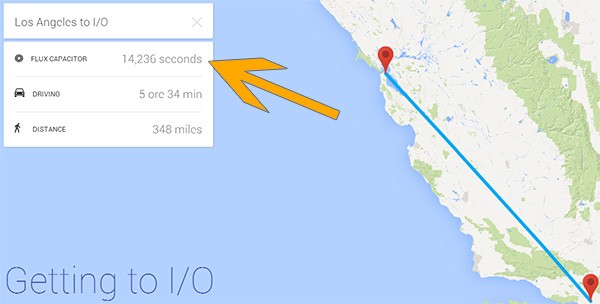 L'easter egg dedicato a Ritorno al Futuro nel sito ufficiale del Google I/O 2014