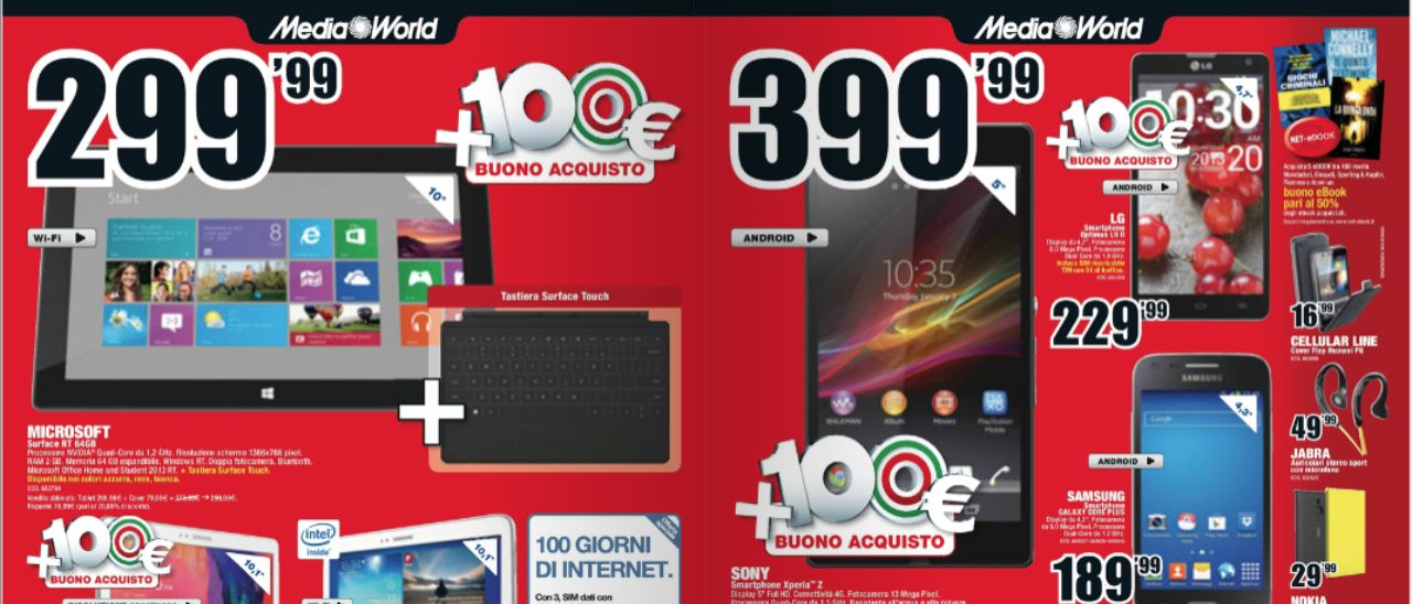 Mediaworld: in regalo buoni da 100 a 1000 euro