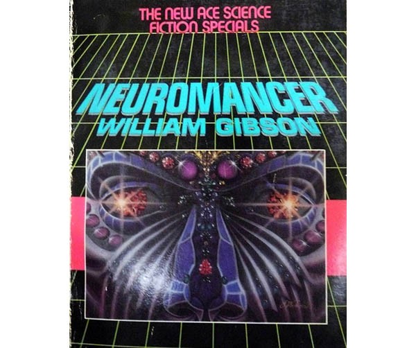 La copertina della prima edizione di Neuromancer (1984), di William Gibson. Il romanzo è considerato il manifesto del genere cyberpunk. È stato il primo romanzo ad aggiudicarsi i tre premi letterari più importanti del settore: il Premio Hugo, il Nebula e Philip K. Dick Award. In Italia è uscito per la prima volta nel 1986.