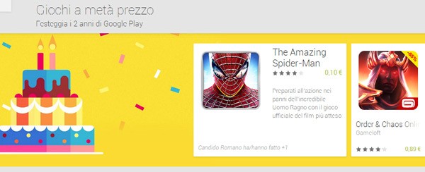 In occasione del secondo compleanno, la piattaforma Google Play festeggia scontando alcuni giochi per Android