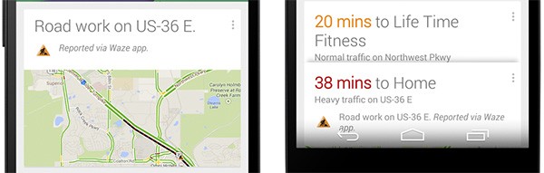 Google Now avvisa gli automobilisti di incidenti o lavori sulla carreggiata