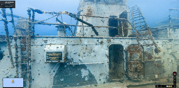 Una sezione del USS Mohawk visitabile su Google Street View