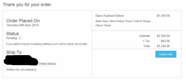 Ordine d'acquisto dei Google Glass: la vendita aperta al pubblico il 24 aprile