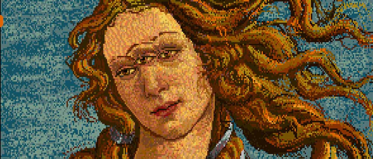 Opere di Andy Warhol in un Amiga degli anni '80