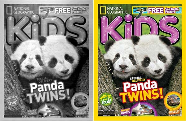 La copertina del magazine NatGeo Kids stampata con la Microscopic 3D Printer di IBM