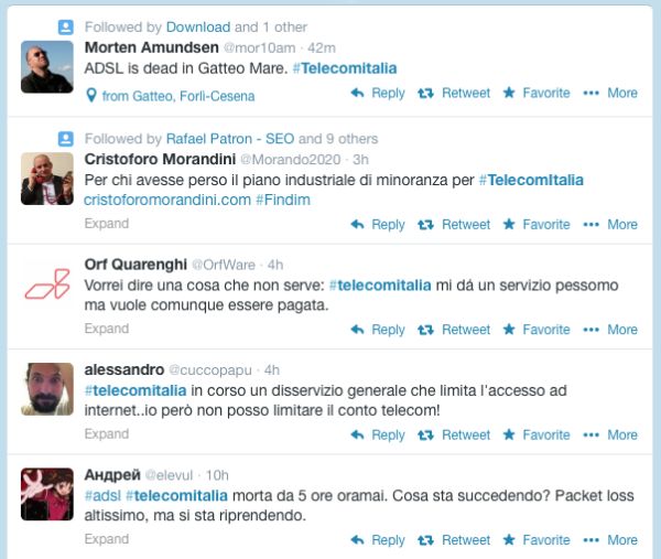 Blackout ADSL Telecom Italia