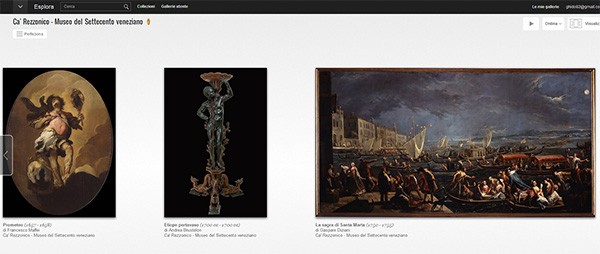 La collezione di  Ca' Rezzonico, Museo del Settecento Veneziano, su Google Art Project