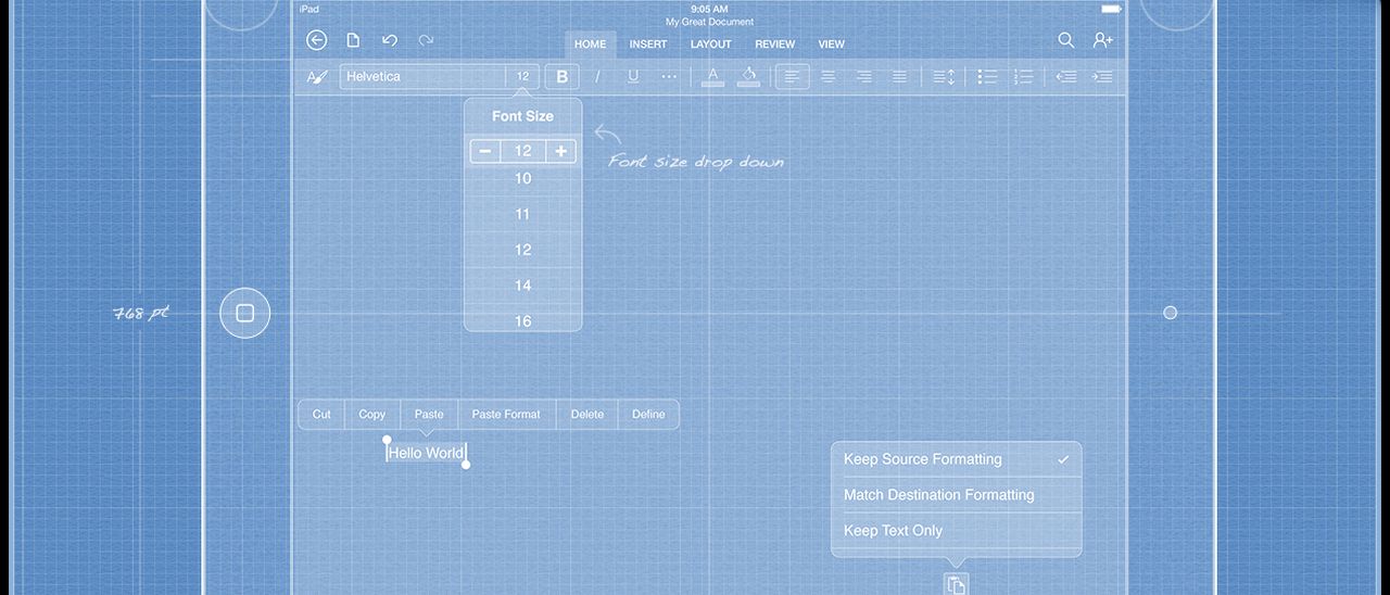 Office per iPad, l'arte del design