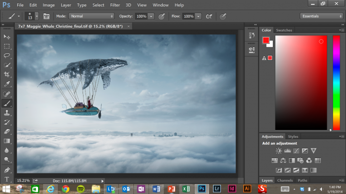 La versione di Photoshop CC ottimizzata per Surface Pro 3.