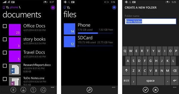 windows phone file manager