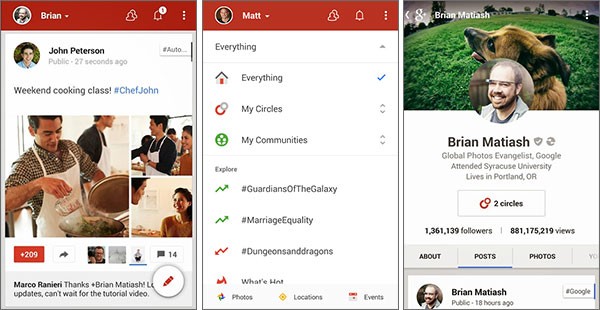 Screenshot per l'applicazione Google+ 4.4 su smartphone Android