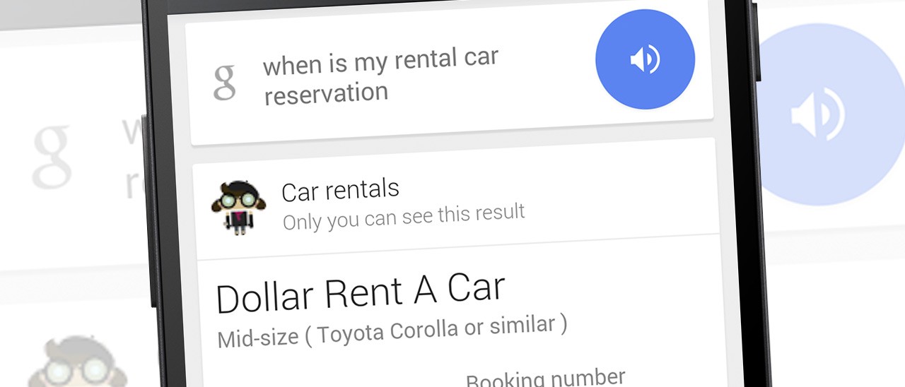 Google Now: noleggio auto e promemoria