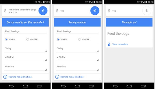 Grazie ad un aggiornamento. è ora possibile impostare un promemoria su Google Now esclusivamente attraverso comandi vocali, senza toccare il display