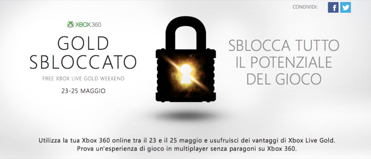 Xbox Live Gold gratuito per il weekend