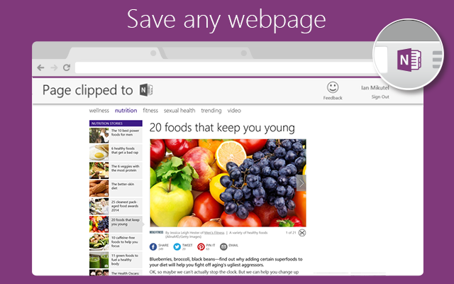 OneNote Clipper per Chrome.
