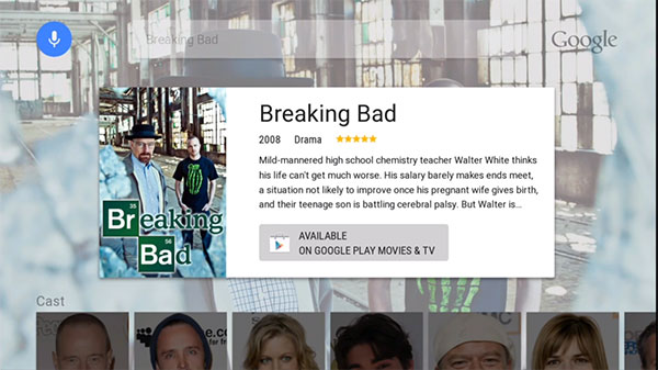 La scheda della serie Breaking Bad su Android TV