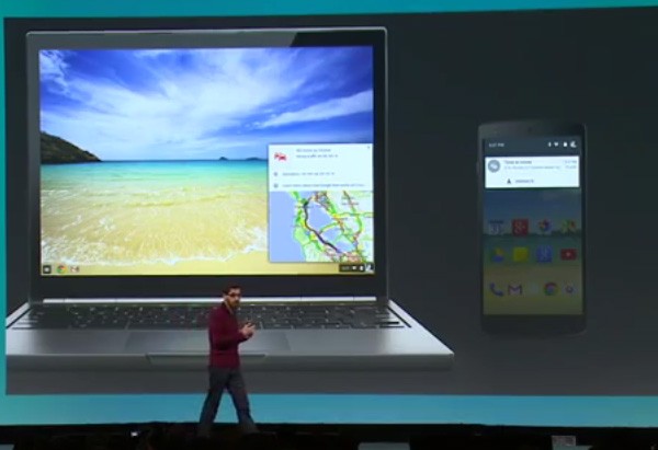 Le notifiche di Android visualizzate nell'interfaccia di Chrome OS, sui laptop Chromebook