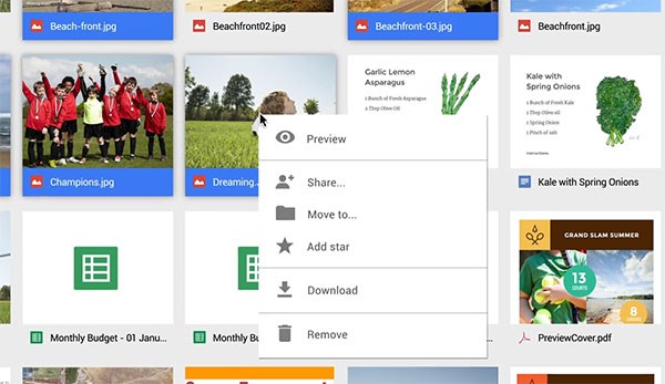 La nuova versione Web di Google Drive semplifica l'esecuzione dei comandi su più file in contemporanea