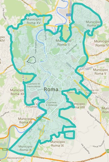 Mappa della copertura Enjoy a Roma Mappa della copertura Enjoy a Roma