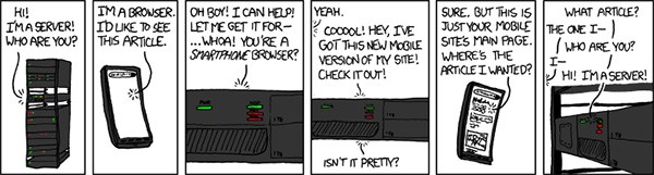 Il fumetto che ironizza sul problema legato al redirect dei siti mobile verso la homepage