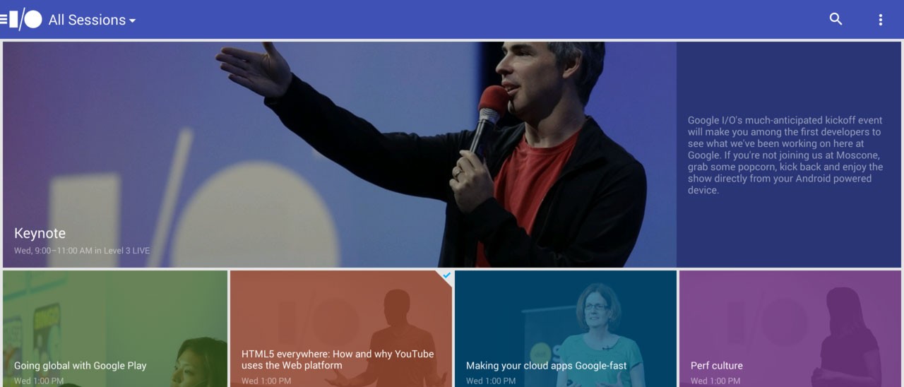 Google I/O 2014: disponibile l'app per Android
