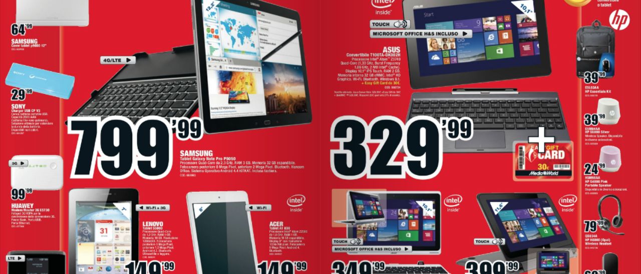 Volantino Mediaworld, arriva l'LG G3 a 599 euro